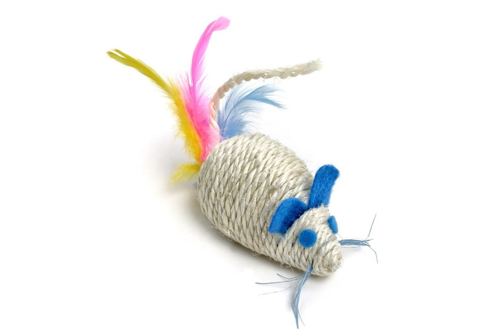 Jucarie Pt Pisici-Sisal-Soricel Cu Bilute 10 Cm