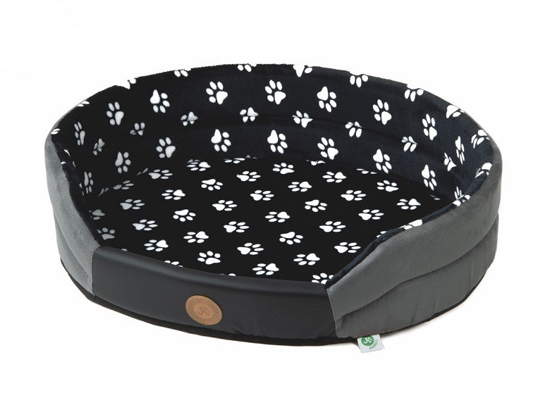 Pat Pufos negru cu labute L 70x65x16 cm