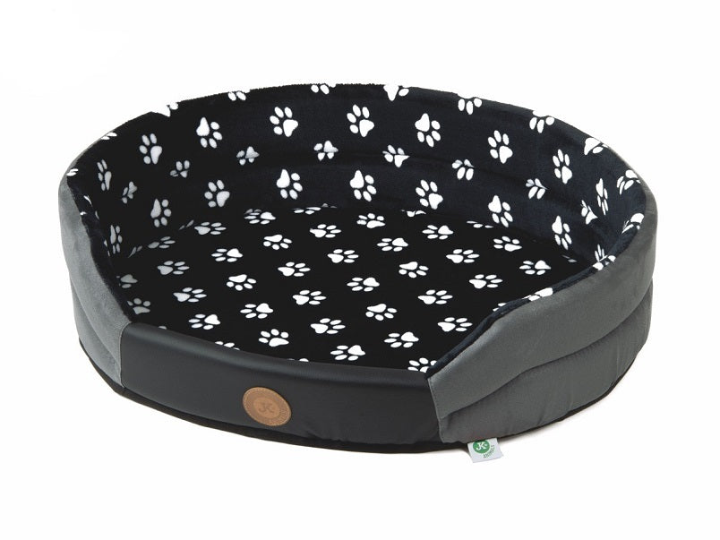 Pat Pufos negru cu labute XL 80x74x17 cm