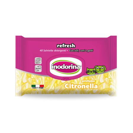 Servetele umede, Inodorina, Refresh, Citronel, 40buc