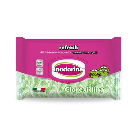 Servetele umede, Inodorina, Refresh, Clorexidina, 40buc